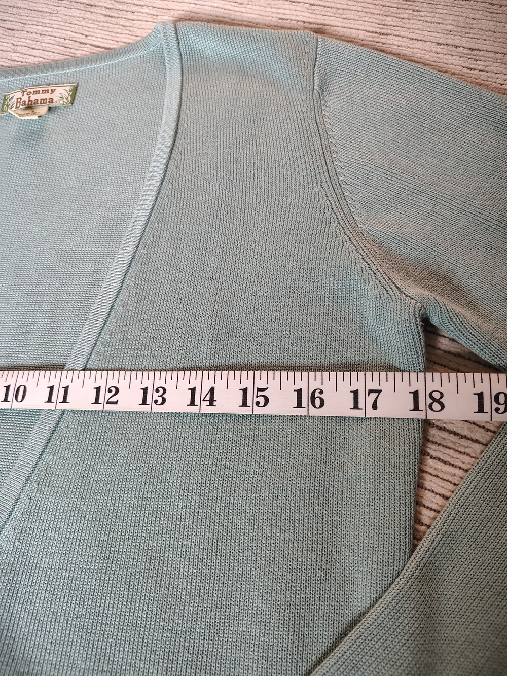 Tommy Bahama Light Teal Cotton-Silk Button Front Cardigan - Picture 5 of 7